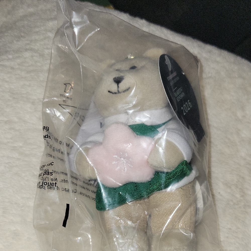 Starbucks 2026 Cherry Blossom Bearista Bear Keychain